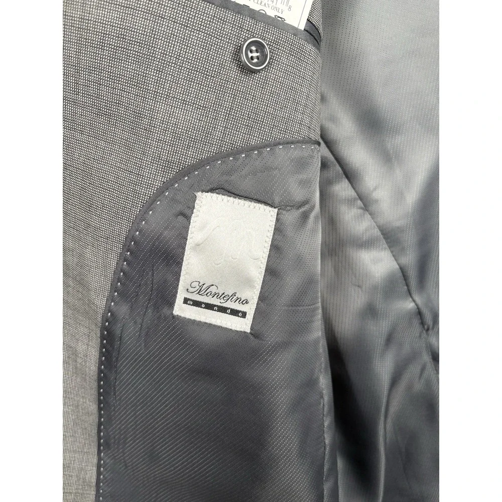 Montagna Oxford Sport Coat Mens 40S Gray Super 120s Merino Wool Blazer Italy